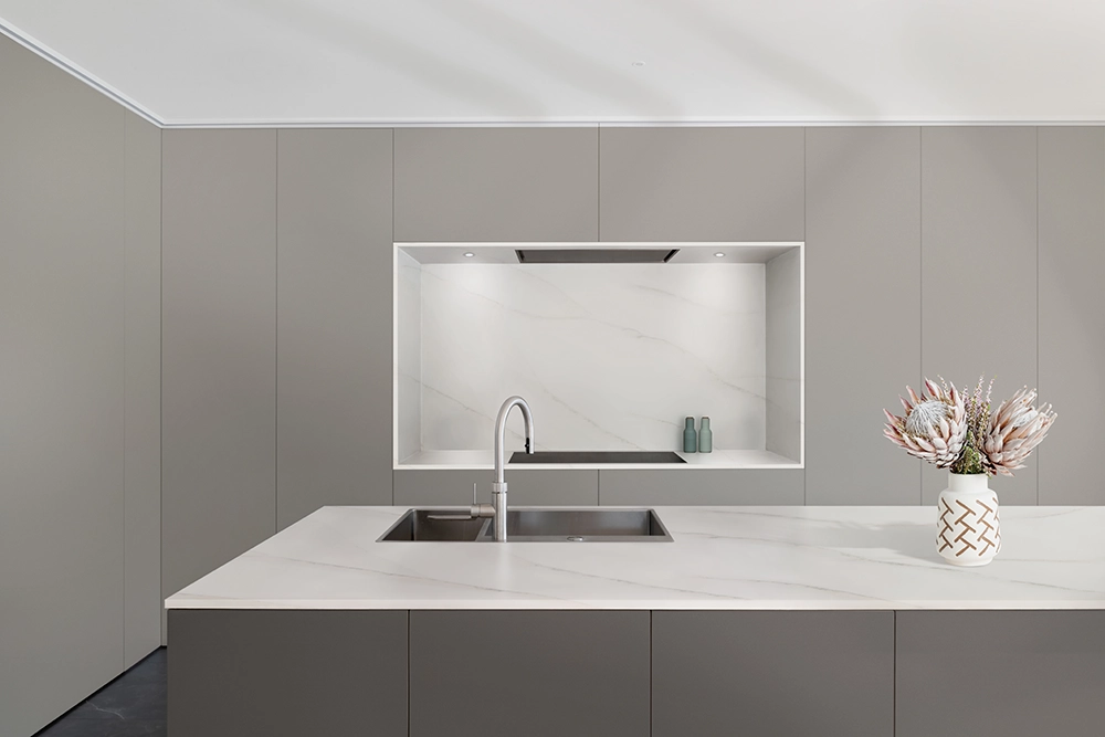 The Chicago Athenaeum Wilsonart® Solid Surface in Calacatta Perlato