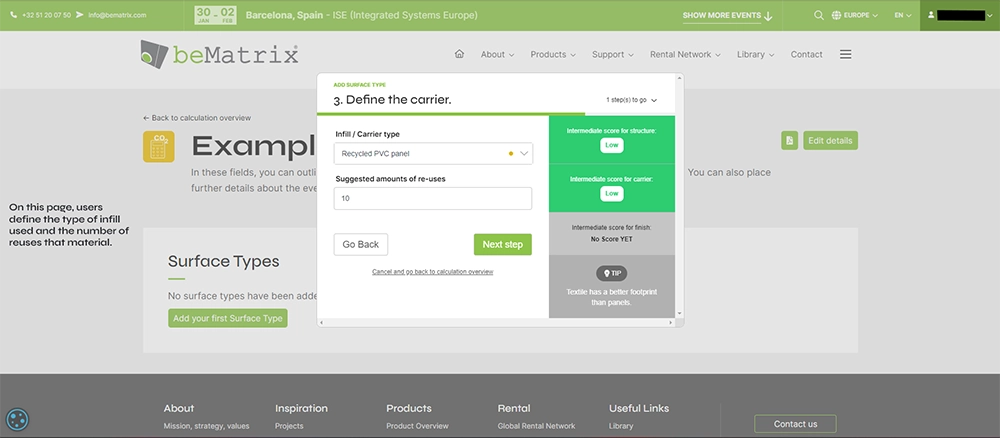 Carbon Footprint Calculator - beMatrix Website