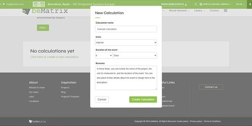 Carbon Footprint Calculator - beMatrix Website | 2022-2023
